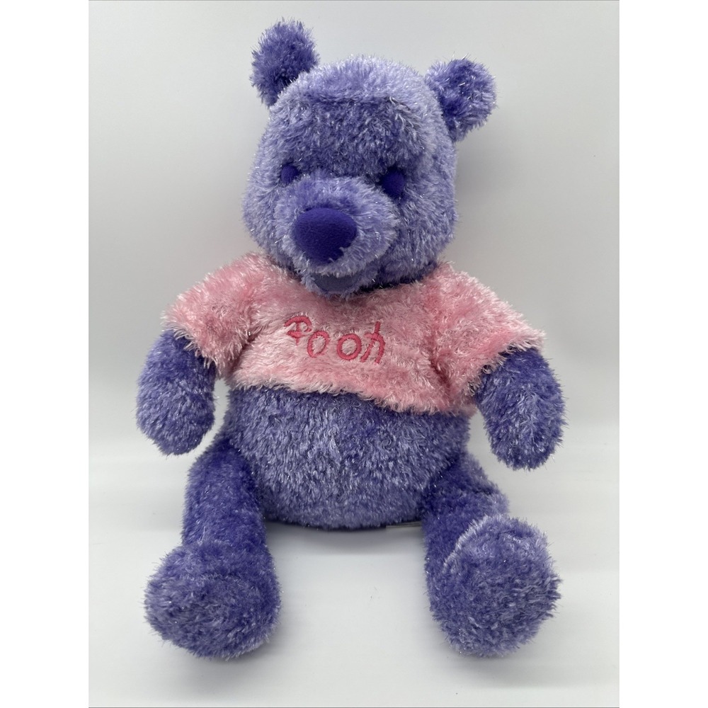Disney Store Sugar Sweet Purple Pink Sparkles WINNIE THE POOH 12" Plush